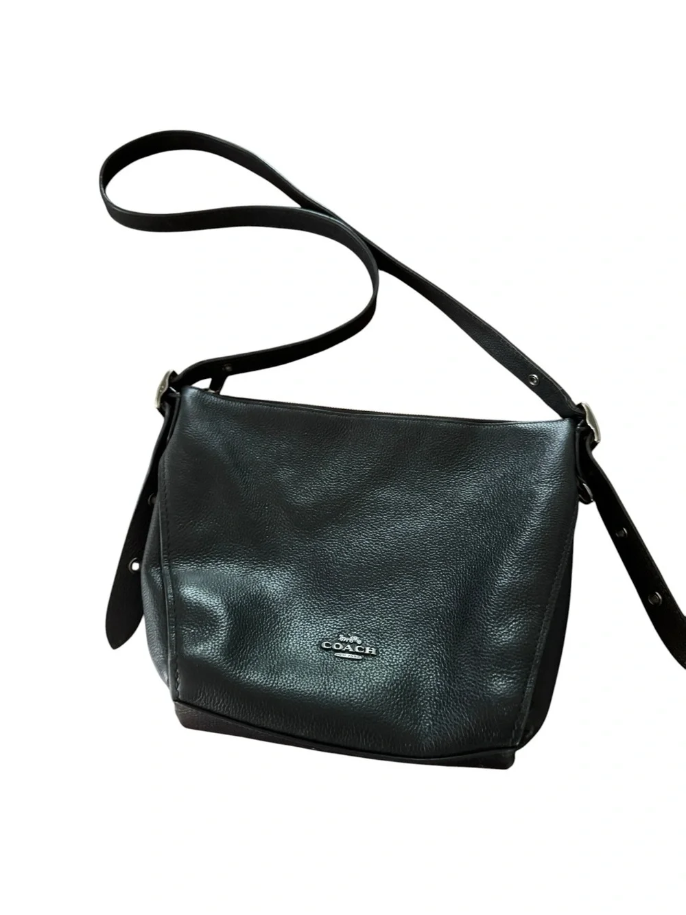 Coach Black Pebbled Leather Adjustable Crossbody